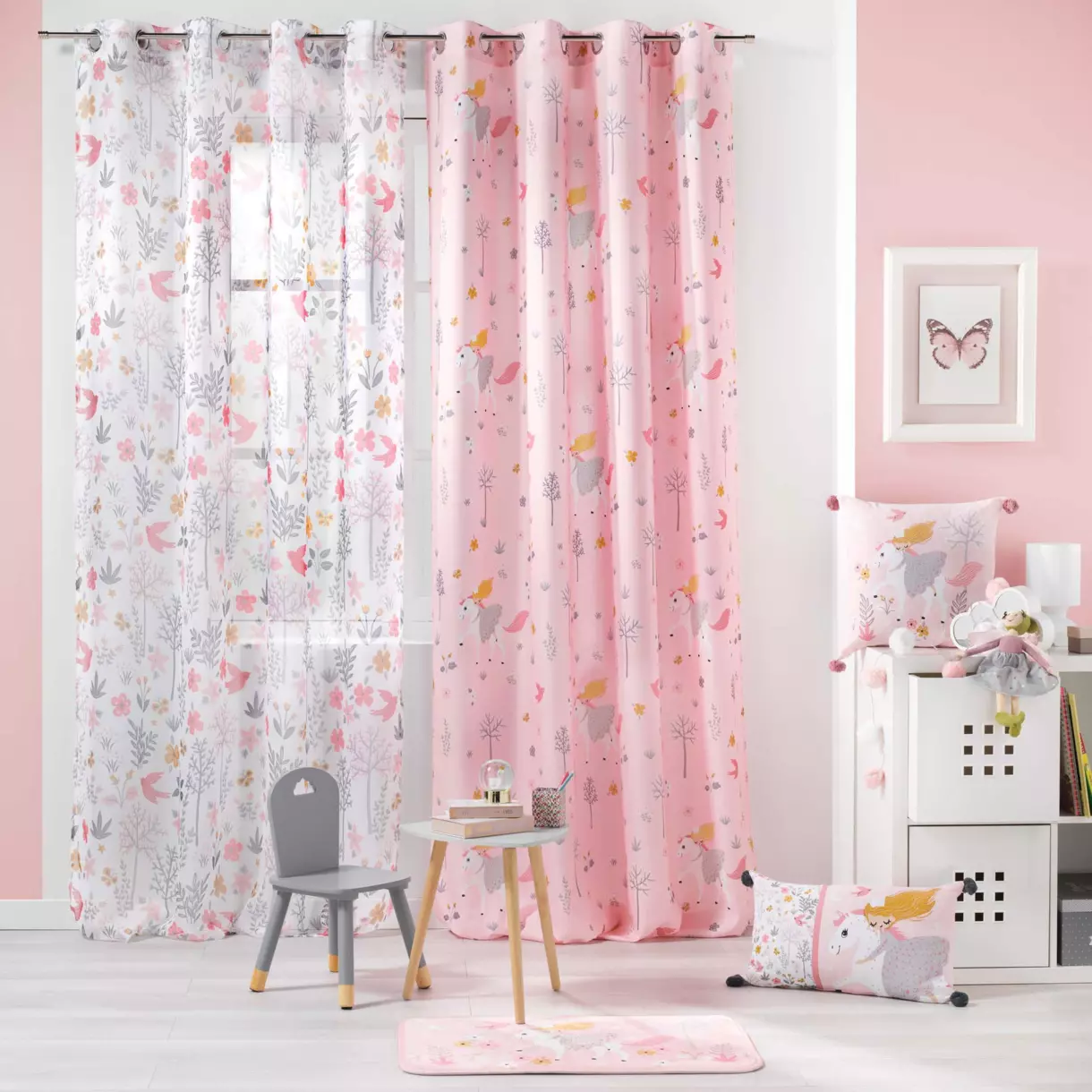 Visillo (140 x 240 cm) Fée des bois Rosa 1