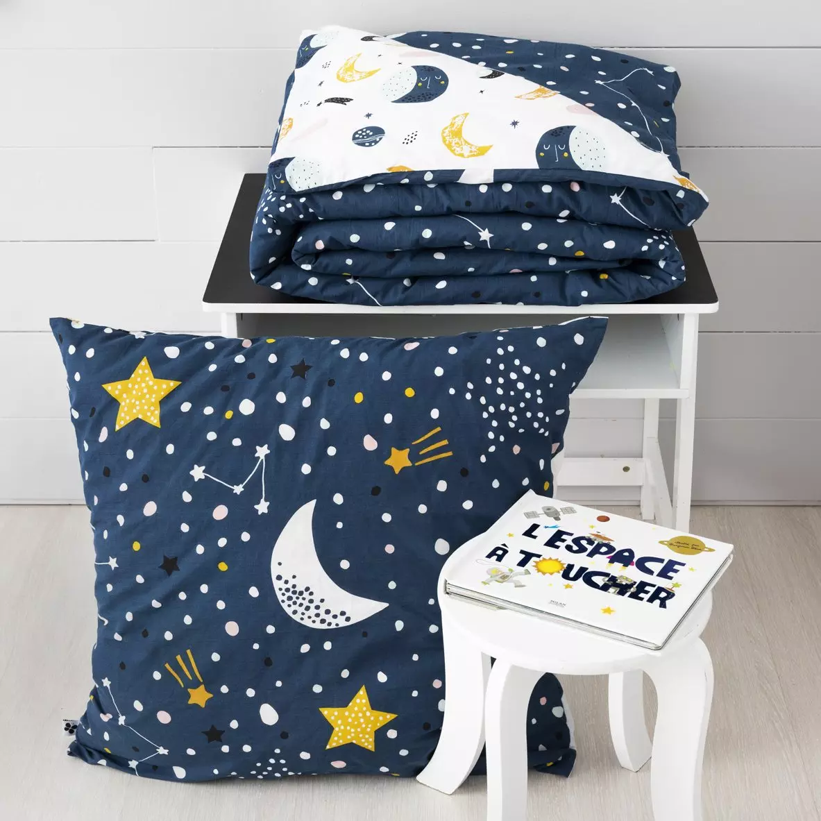 Funda nórdica y una funda para almohadón en algodón superior (140 cm) Astral Azul 6