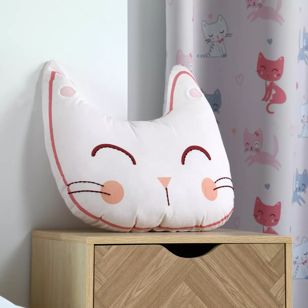 Sierkussen kat (40 cm) Zoeline Roze 1