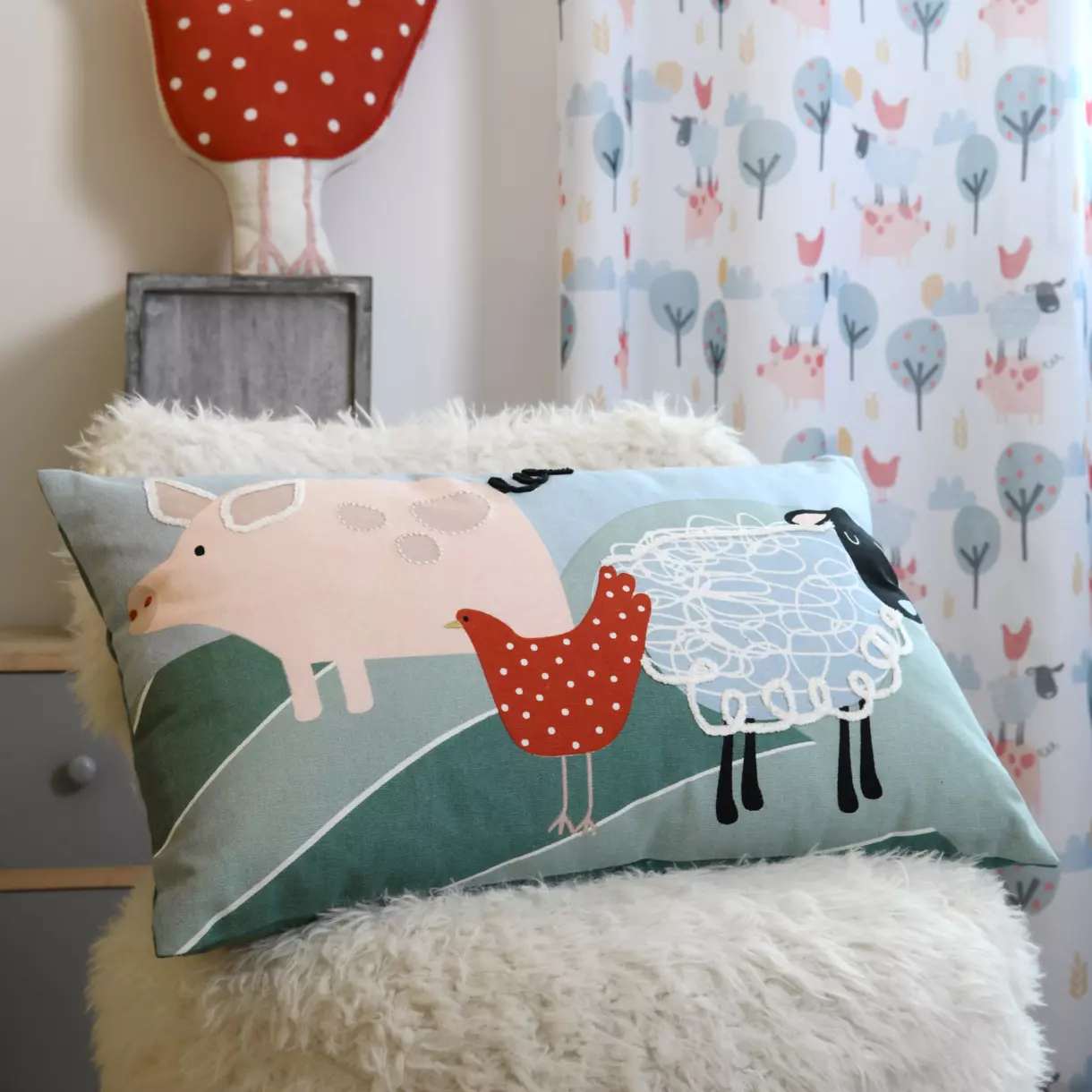 Coussin rectangulaire enfant Tom Vert