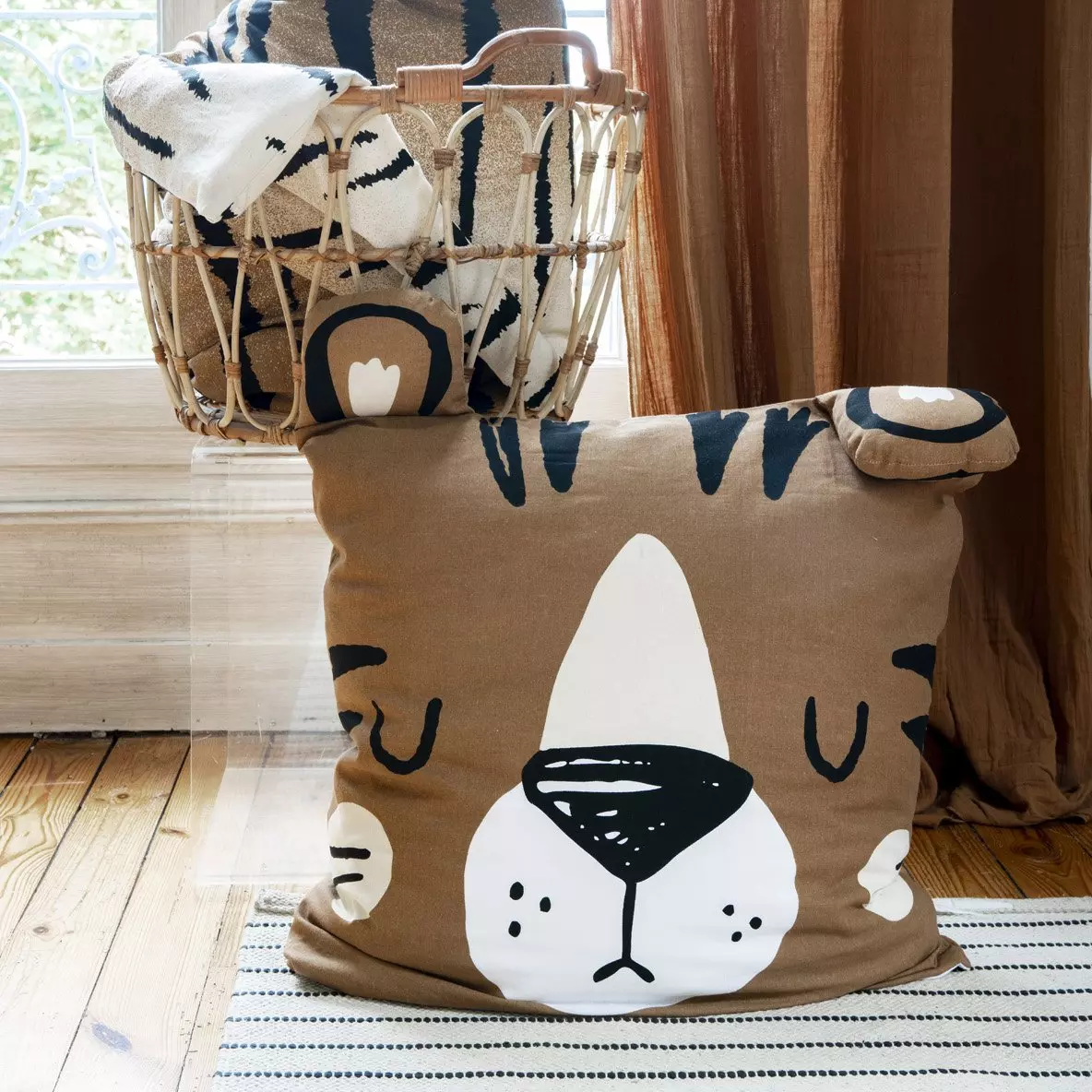Housse de couette et une taie enfant coton (140 cm) Diego Marron 6