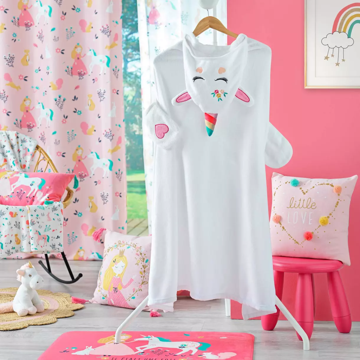 Plaid à capuche enfant (120 cm) Lilove Blanc 1
