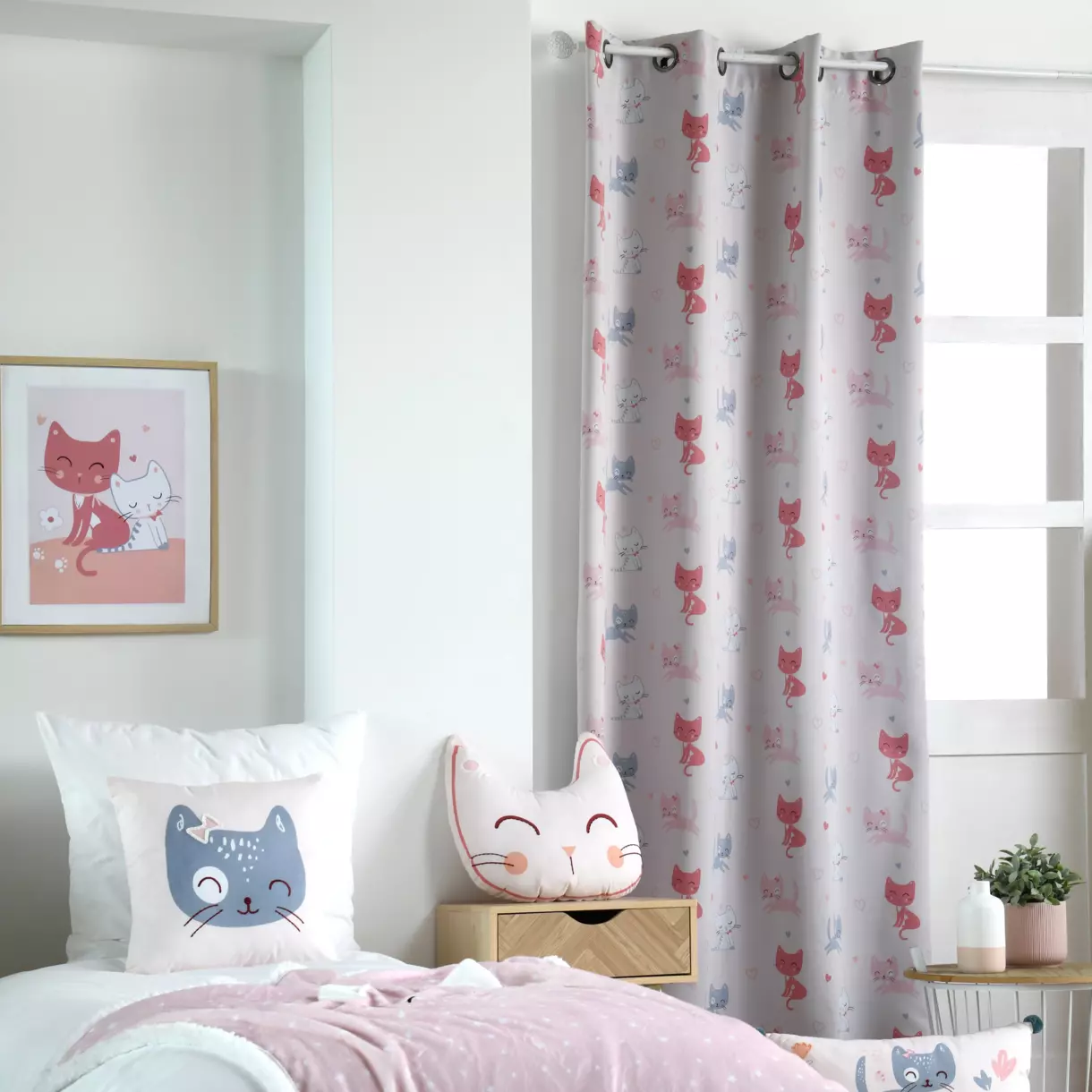 Cortina semi opaca niño (140 x 260 cm) Zoeline Rosa 1