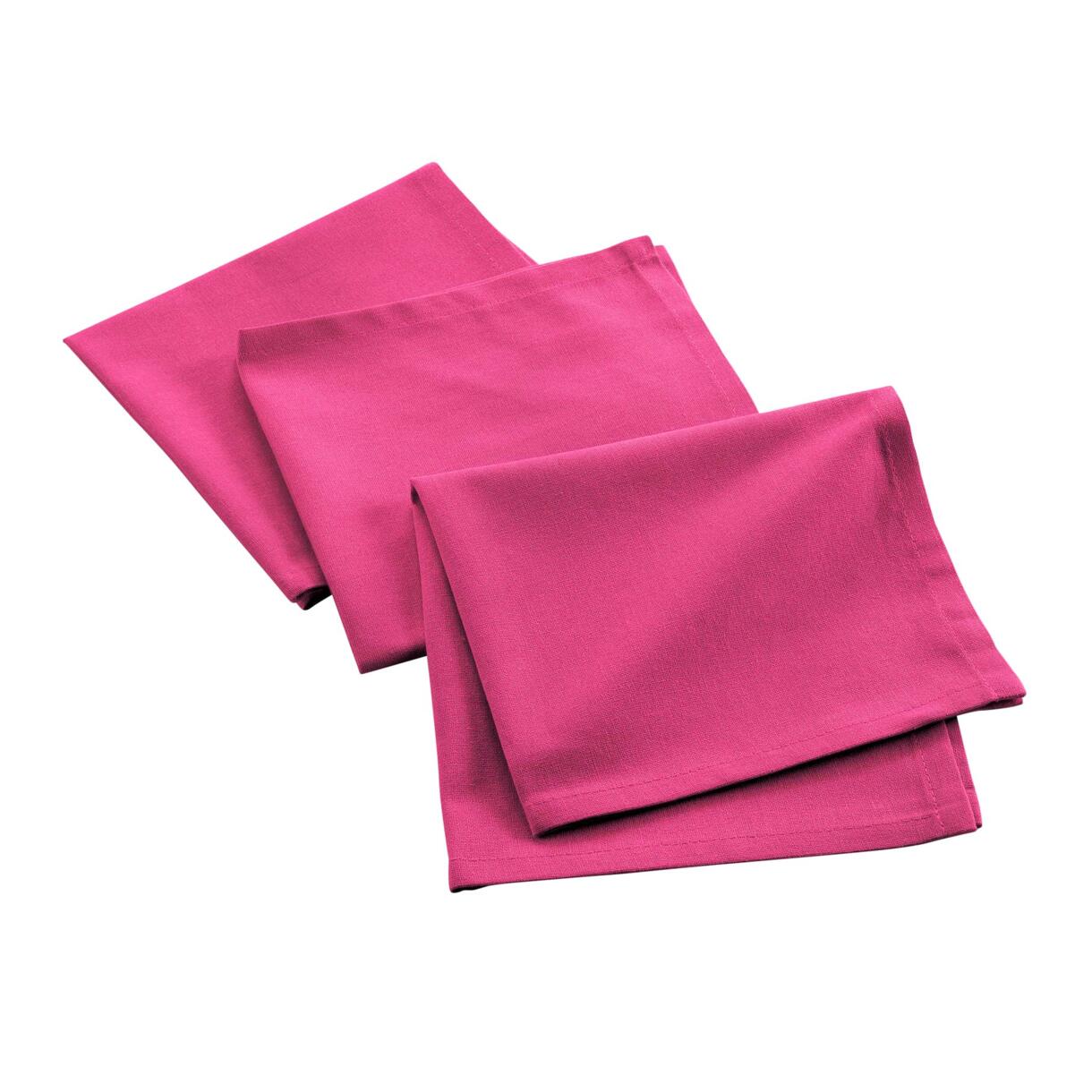 Juego de 3 servilletas en algodón  reciclado (40 cm) Mistral Rosa fucsia 1