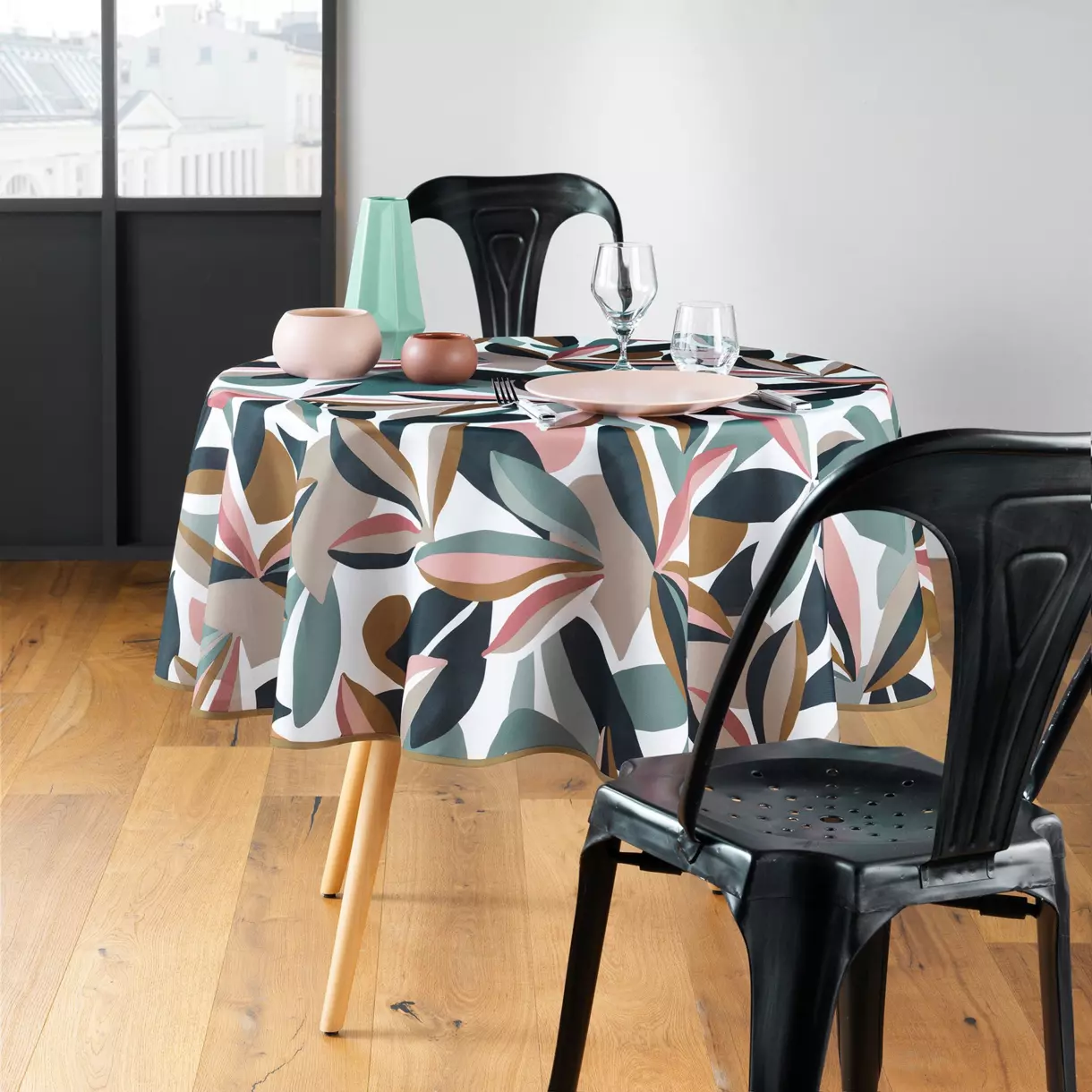 Nappe ronde anti tache (180 cm) Lavinia Multicolore 1