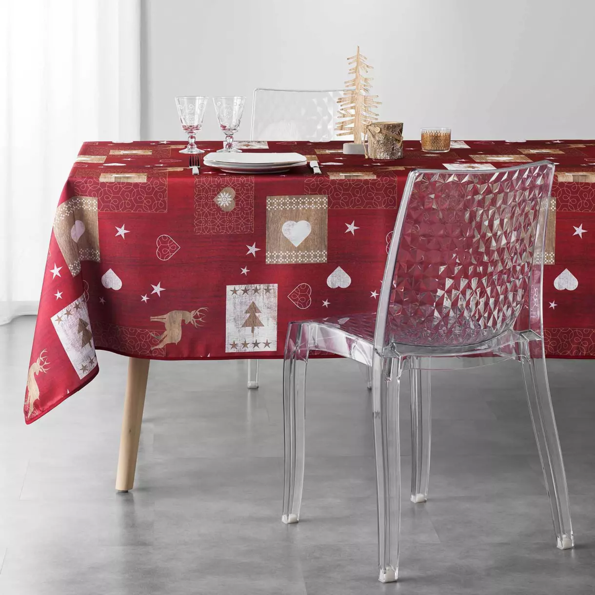 Nappe rectangulaire (L300 cm) Augustin Rouge 1