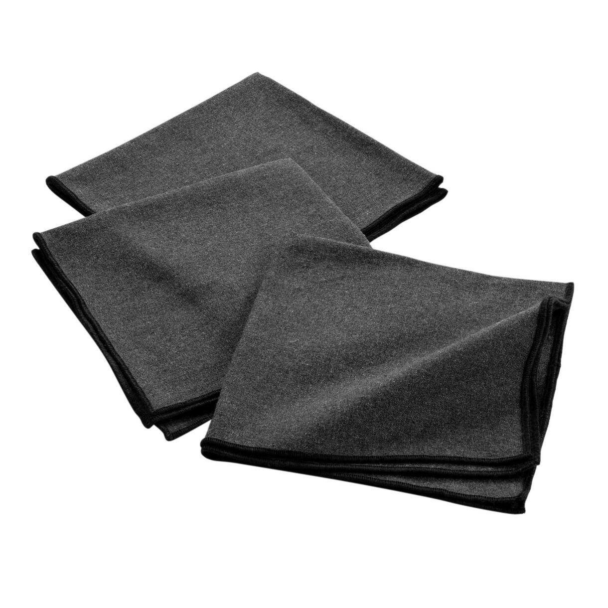 Lot de 3 serviettes coton recyclé Mistraline Gris anthracite 1