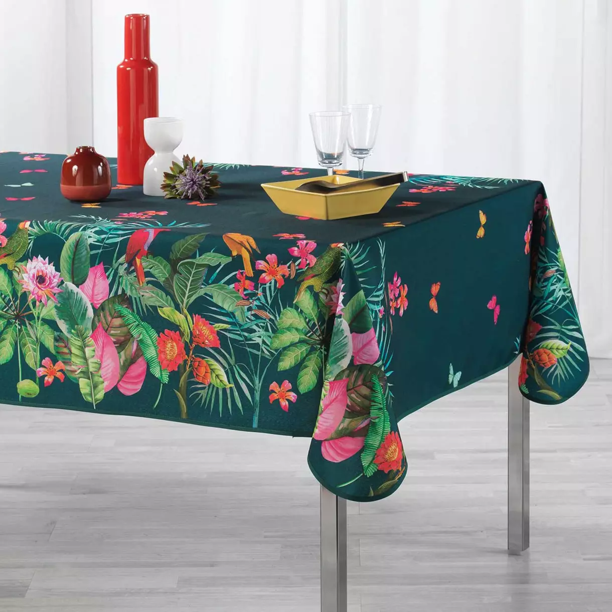 Mantel rectangular (L240 cm) Tropical Vintage Azul 1