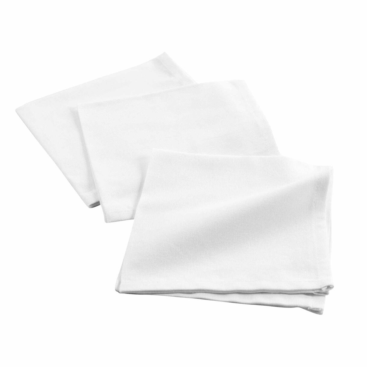 Lot de 3 serviettes coton Initia Blanc 1
