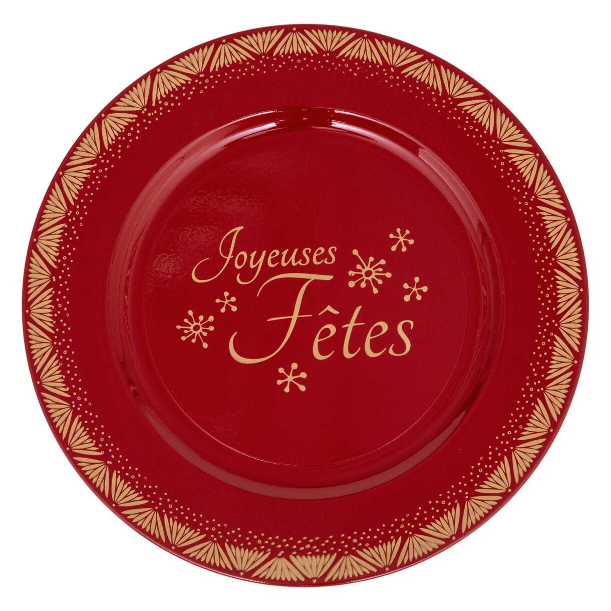 Set di 12 sottopiatti Joyeuses Fêtes Rosso 1