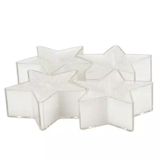 Lot de 4 bougies Etoiles Blanc 1