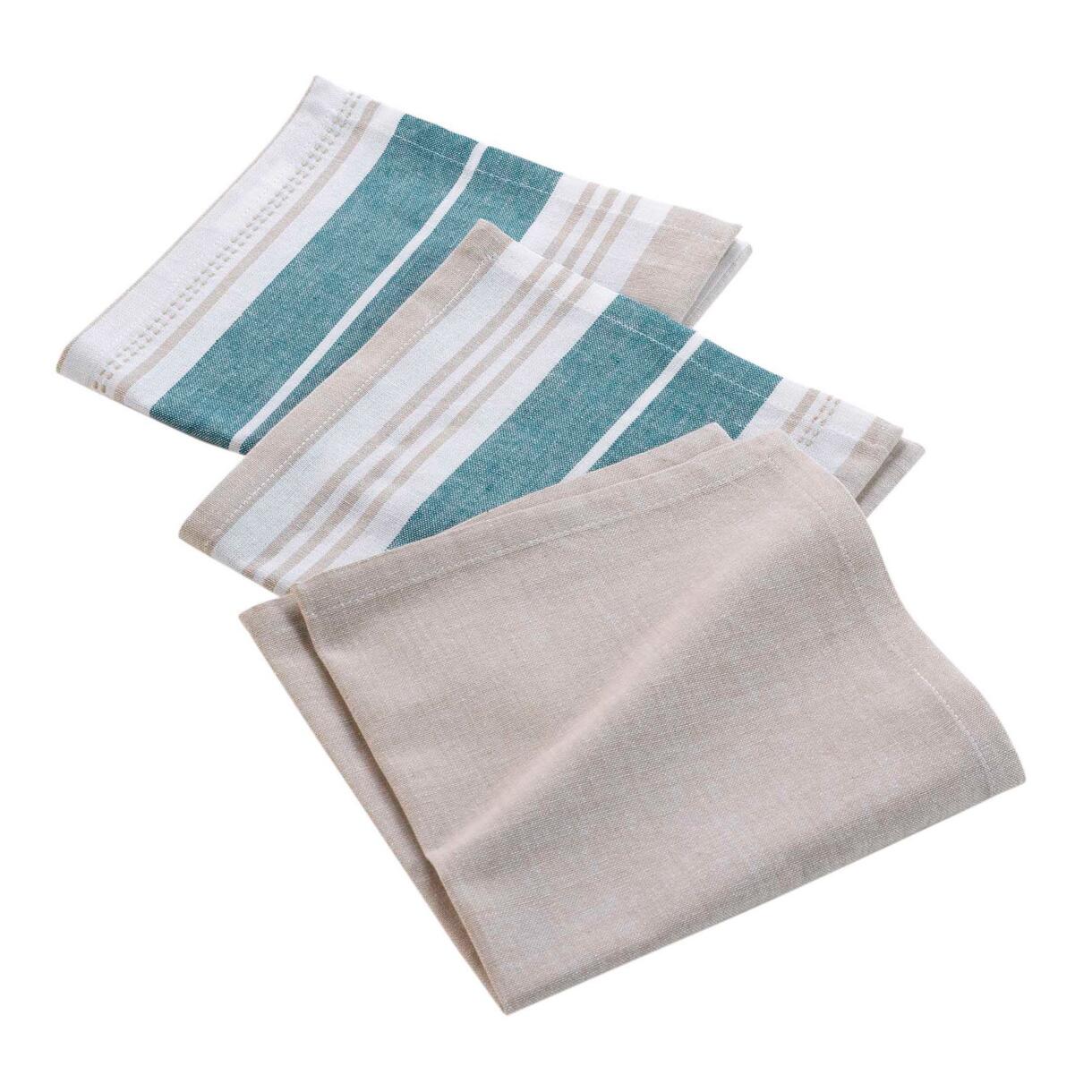 Lot de 3 serviettes (40 cm) Naturaline Bleues 1