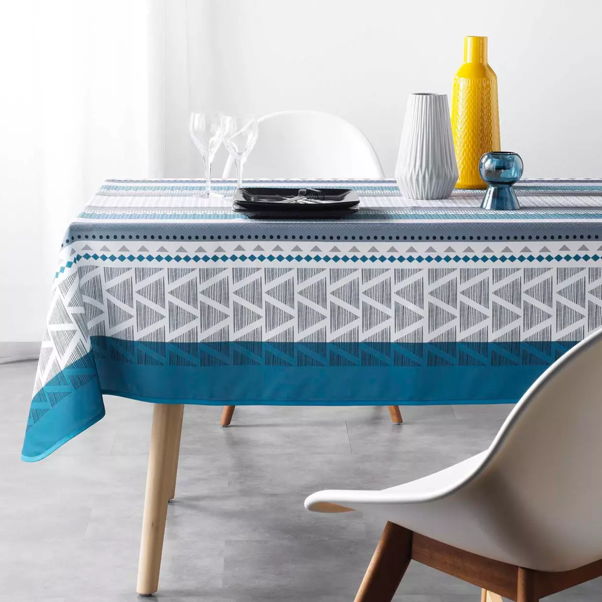 Mantel rectagular antimancha (L200 cm) Pacome Azul 1