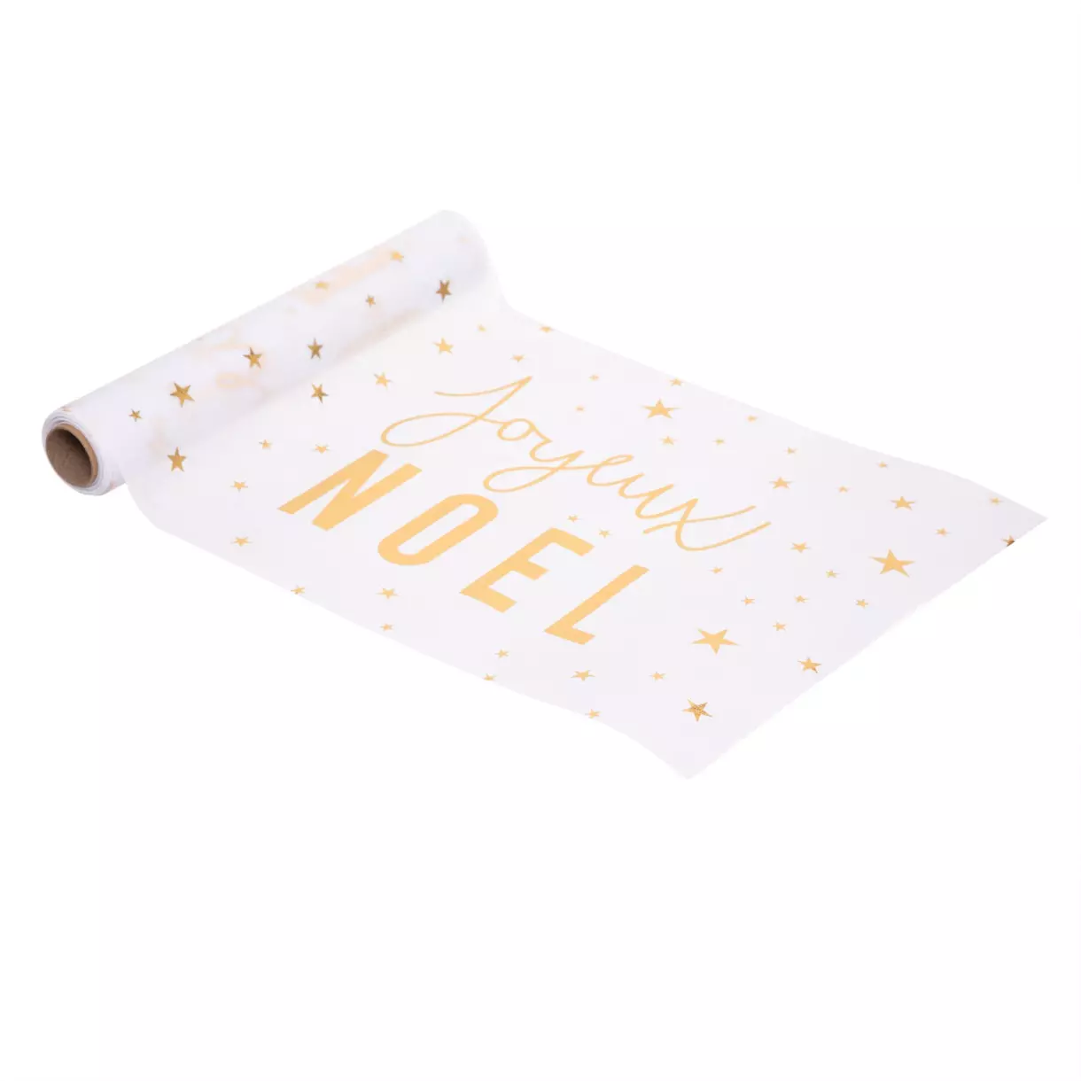 Chemin de table Joyeux Noël Blanc et  Or 1