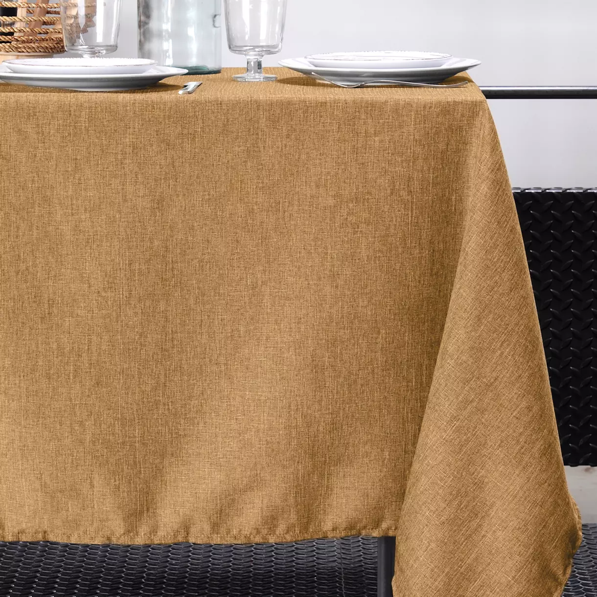 Mantel rectangular (L240 cm) Bea Marrón camel 1