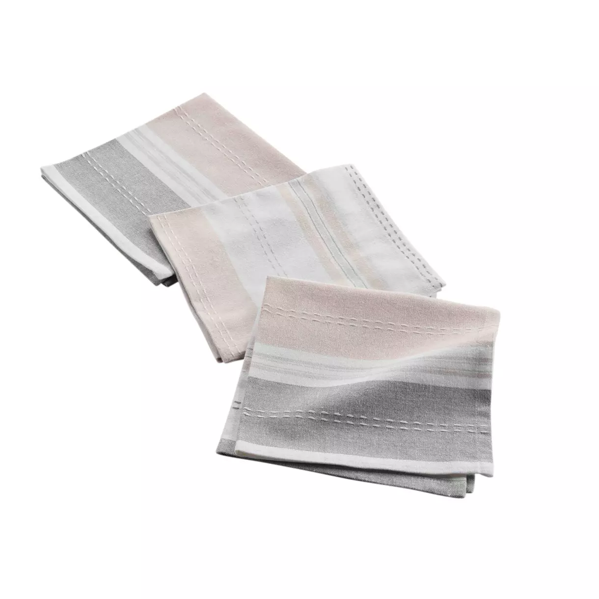 Juego de 3 servilletas algodón reciclado Andria Beige 1
