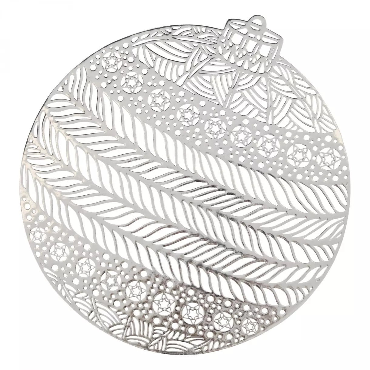 Placemat Kerstbal zilver