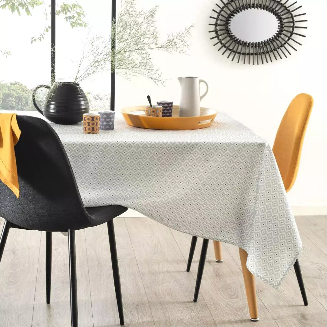 Mantel rectangular anti-manchas(L240 cm) Etnik Gris 1