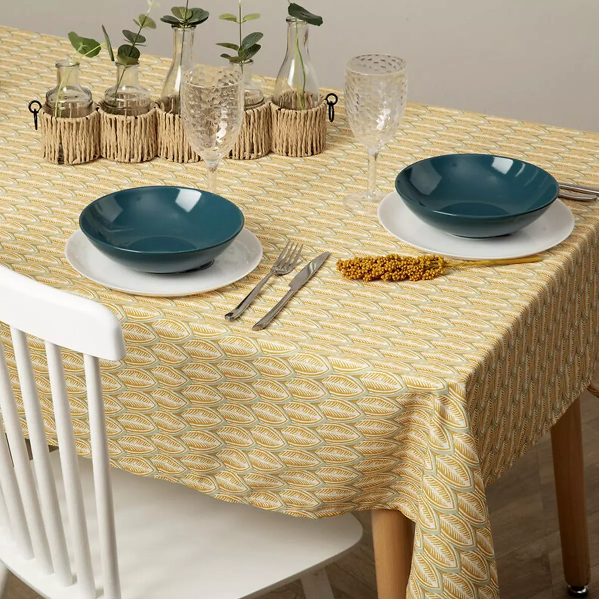 Mantel rectangular anti manchas (L240 cm) Soan Amarillo ocre 1