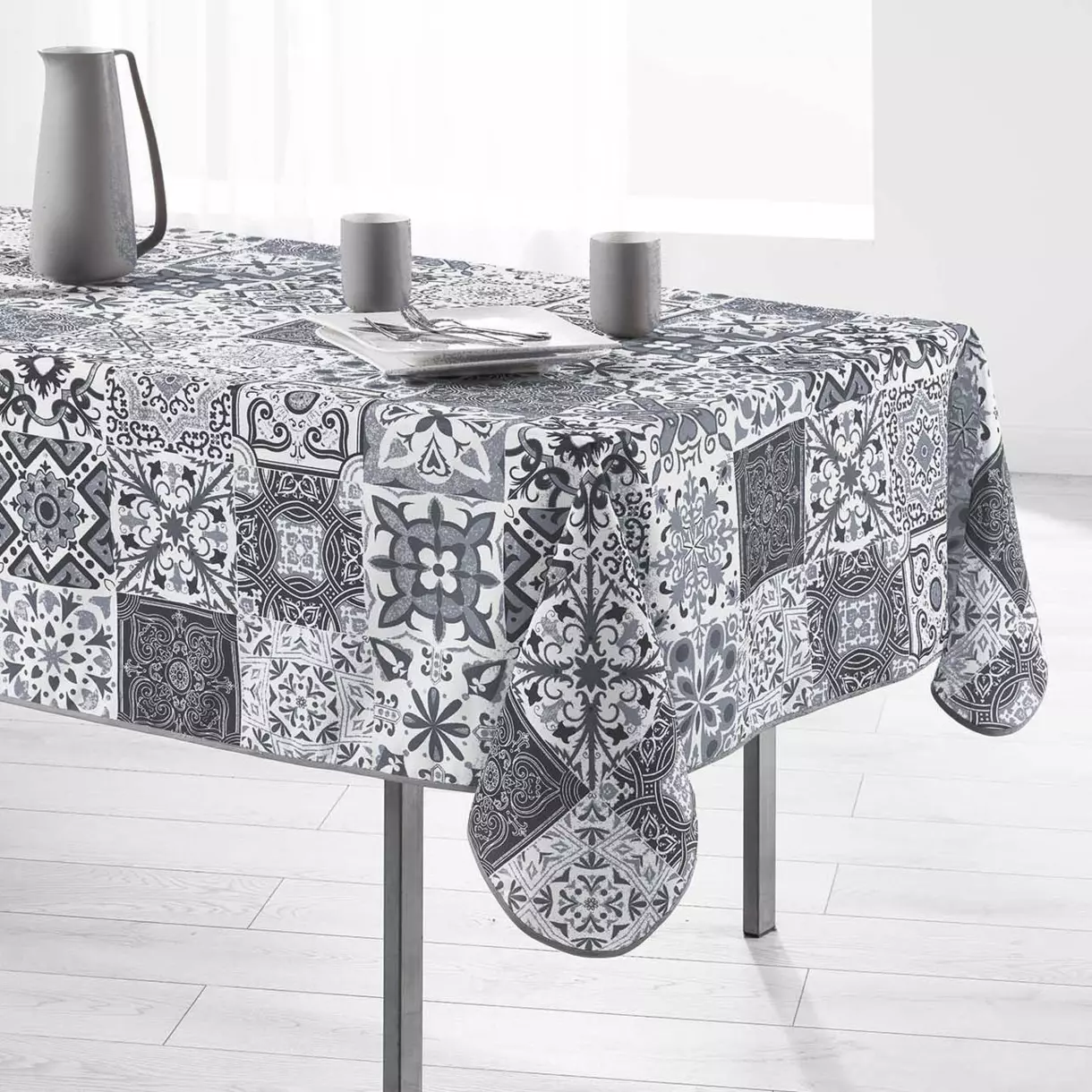 Mantel rectangular (L240 cm) Persane Gris 1