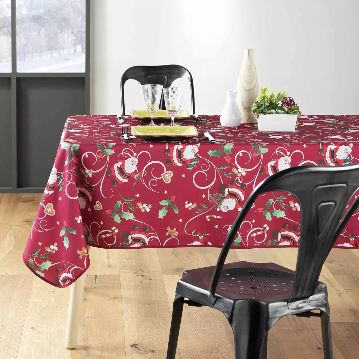 Nappe antitache Père noël L300 cm Rouge 1