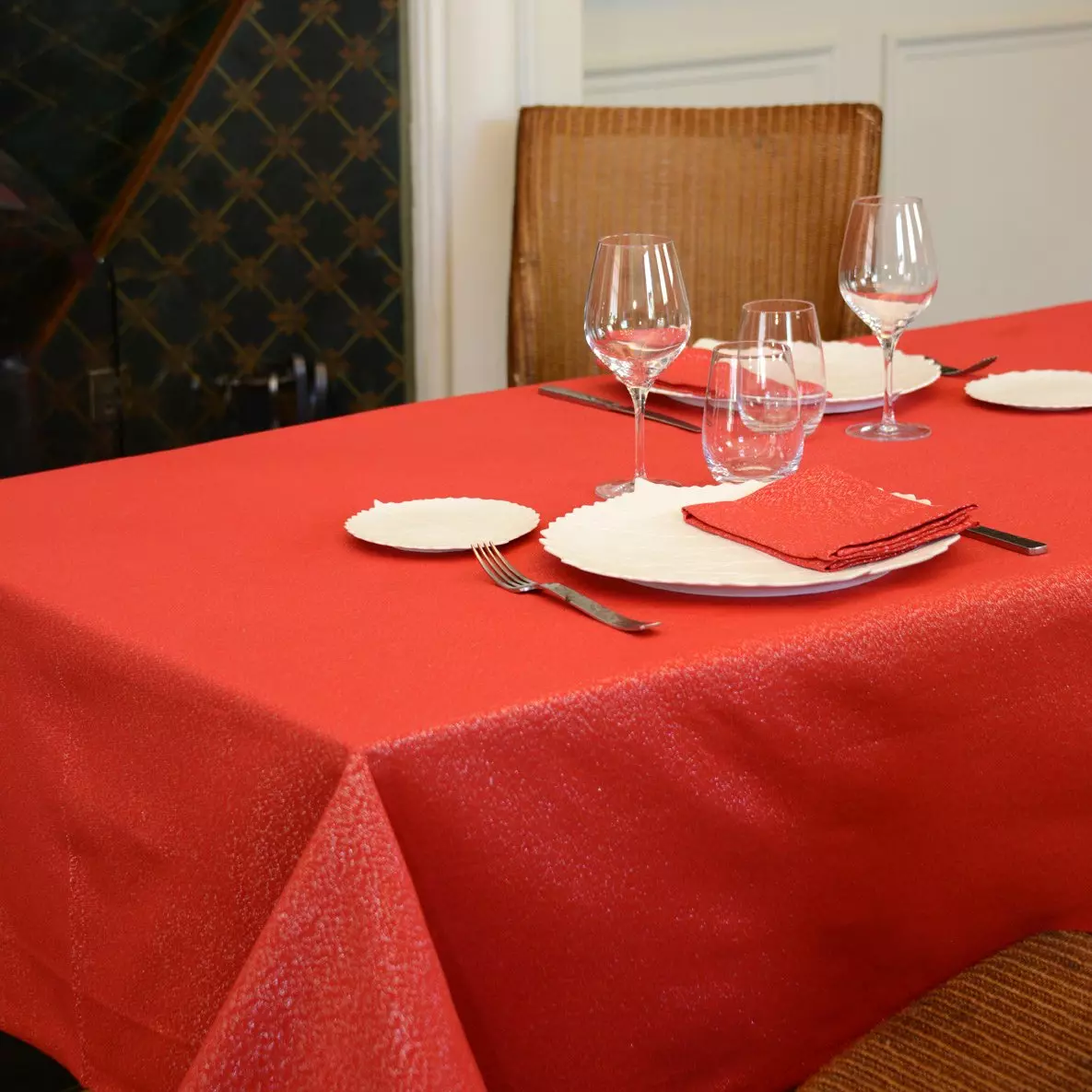 Tafelkleed rechthoekig (L350 cm) Etincelle Rood 1