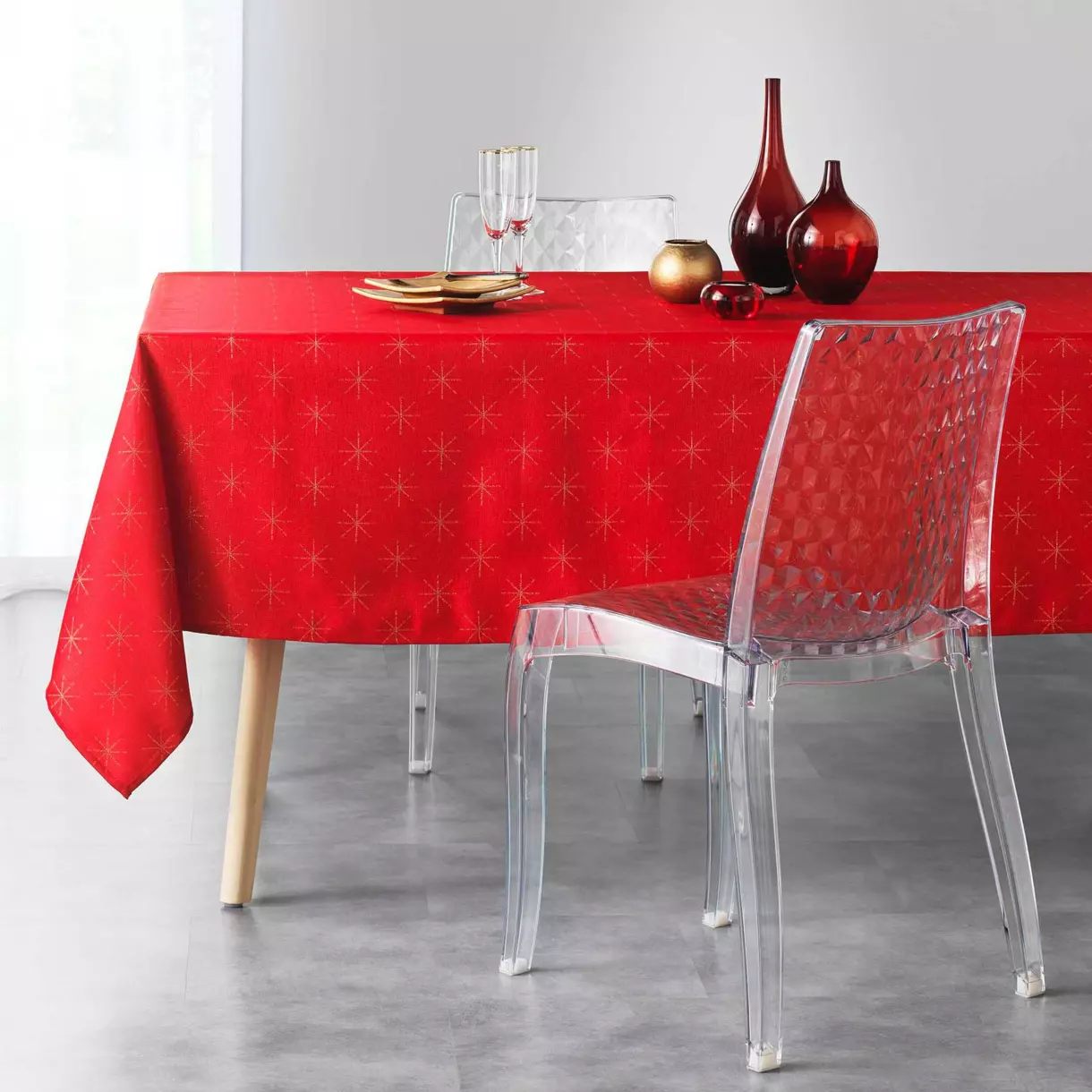 Rechteckige Tischdecke (L240 cm) Etoiles Rot 1