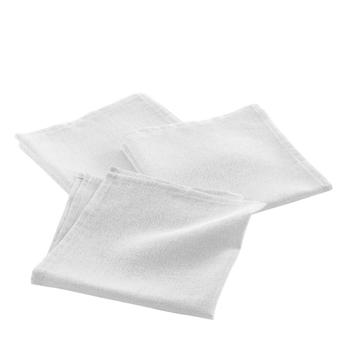 Lot de 3 serviettes Silvery Blanc 1