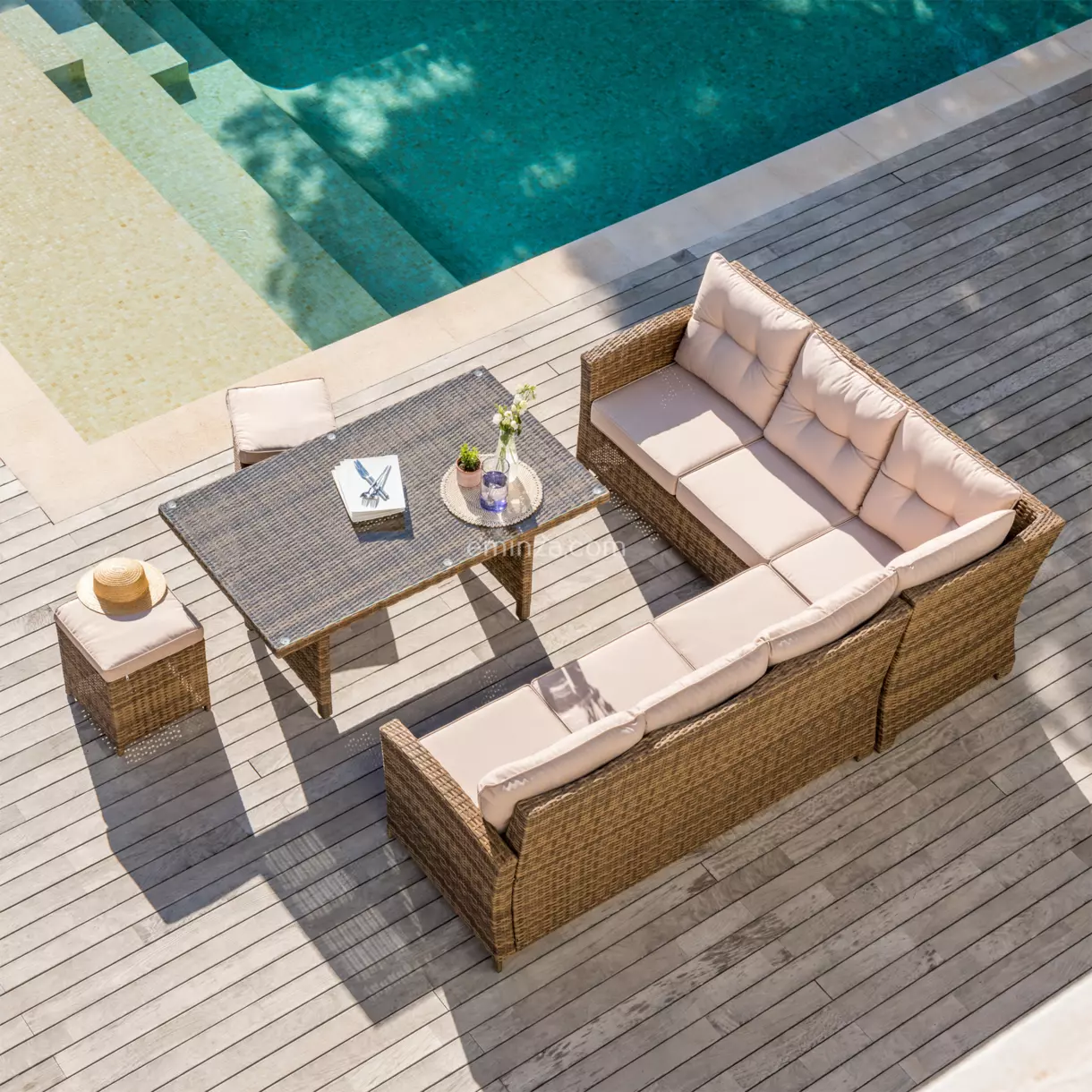 Conjunto de jardín esquinero Tivoli Natural - 7 plazas 1