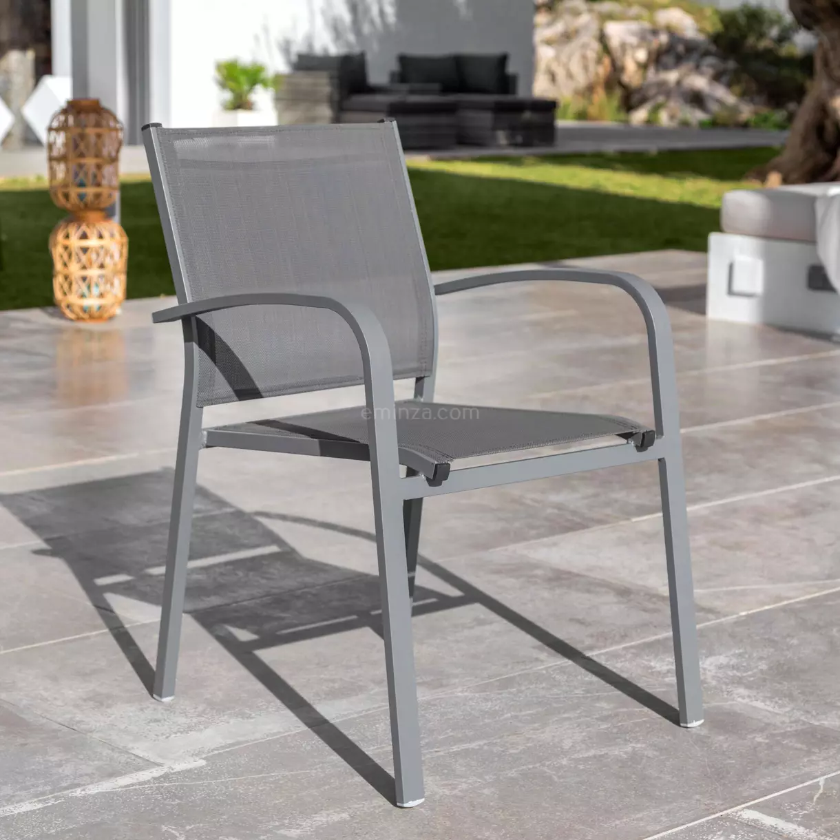 Fauteuil de jardin alu empilable Murano - Gris ardoise 1