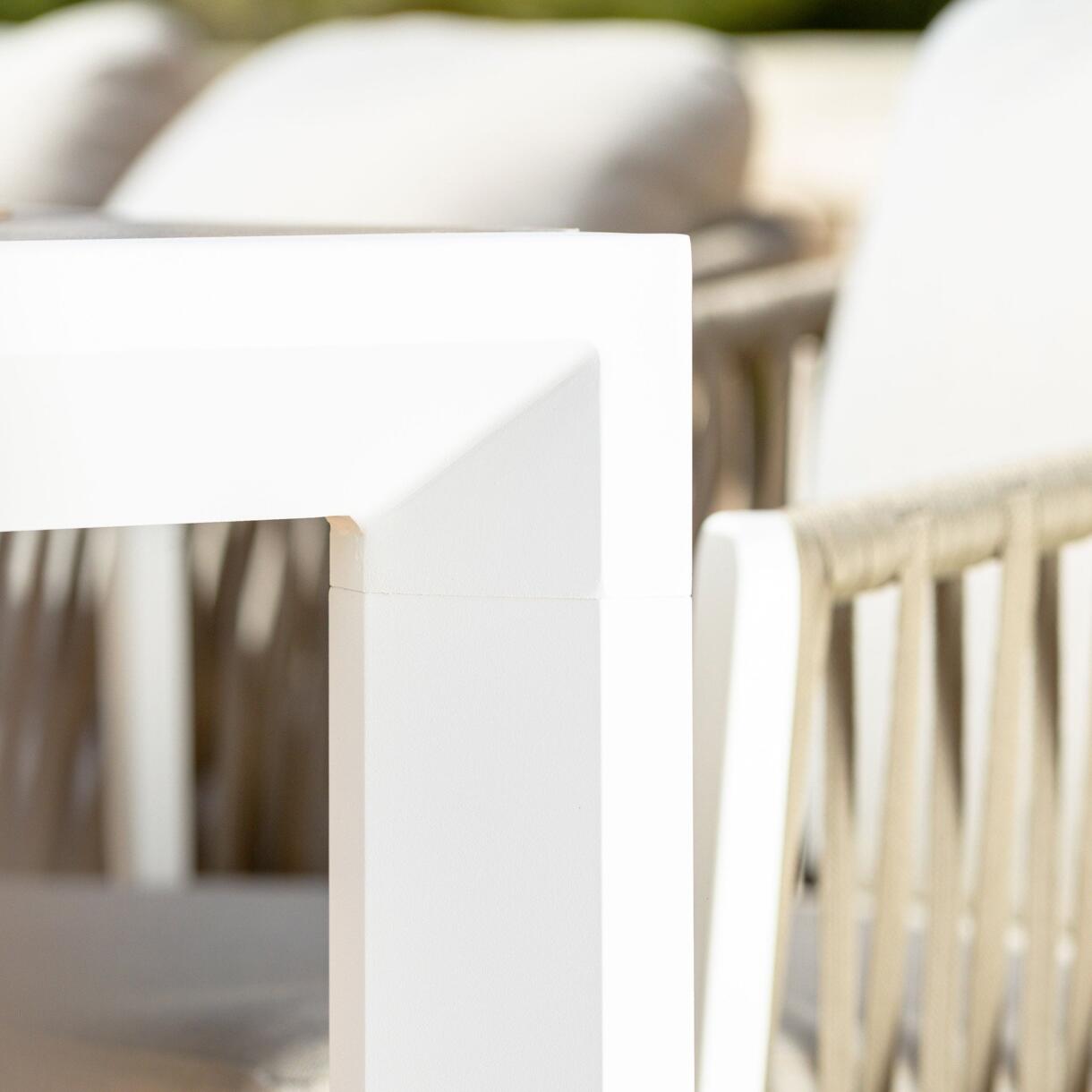 Gartentisch ausziehbar Aluminium Amalfi (bis zu 12 Pers.) - 300 x 96 cm - Weiß 6