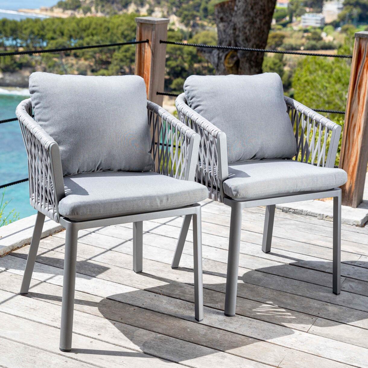 Lot de 2 fauteuils de jardin Amalfi - Gris anthracite 1