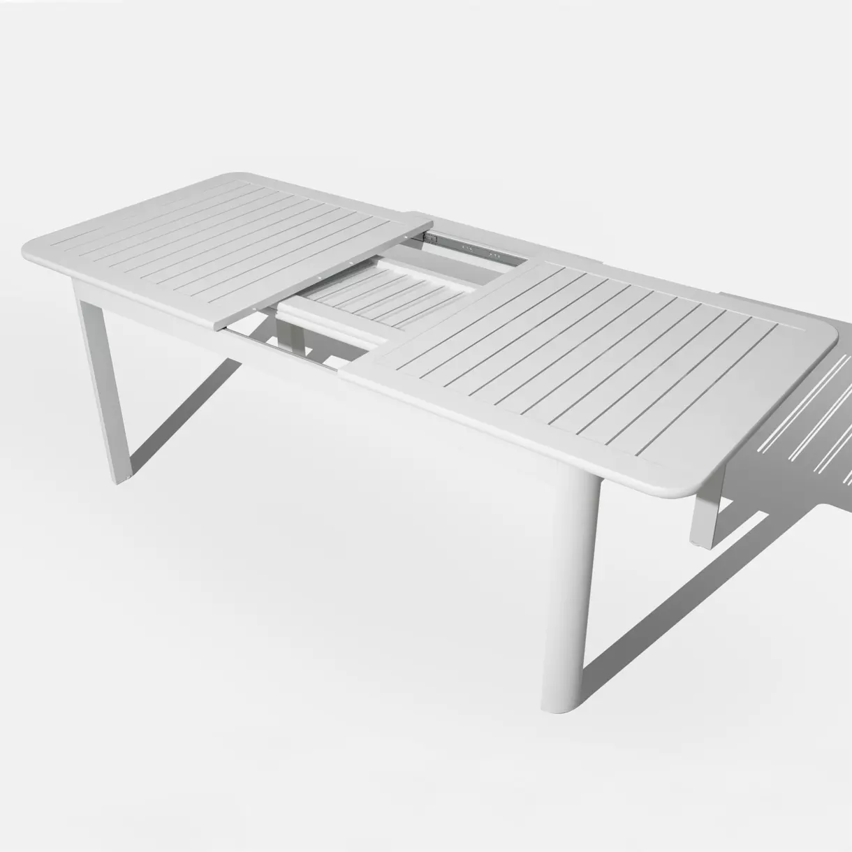 Mesa de jardín extensible 10 plazas Verona (280 x 95 cm) - Blanca 6