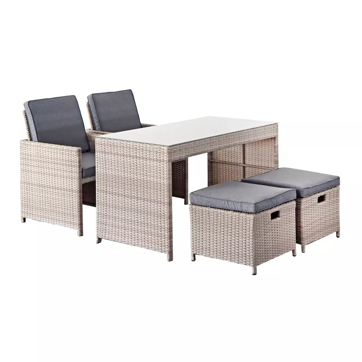 Salon de jardin encastrable Menorca Gris - 4 places 6