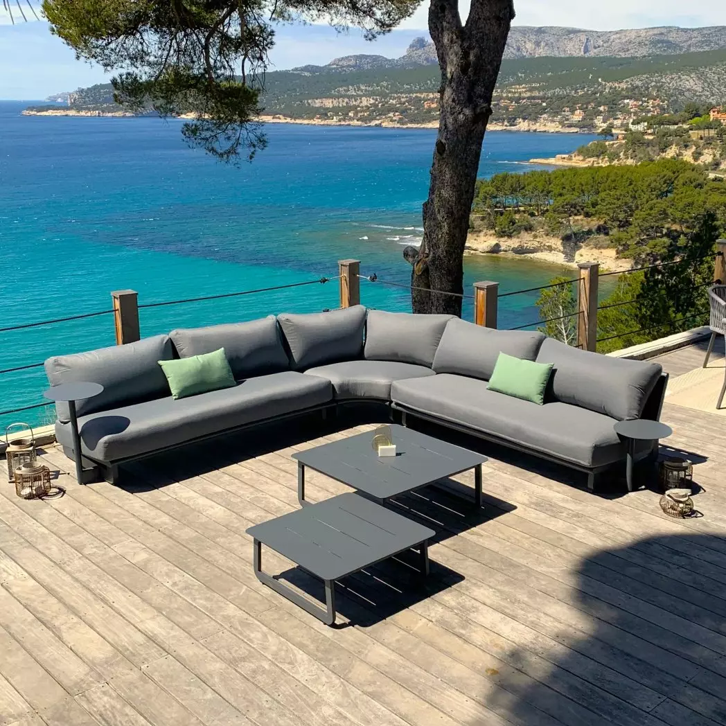 Conjunto de muebles de jardín Long Beach Antracita - 7 plazas 1