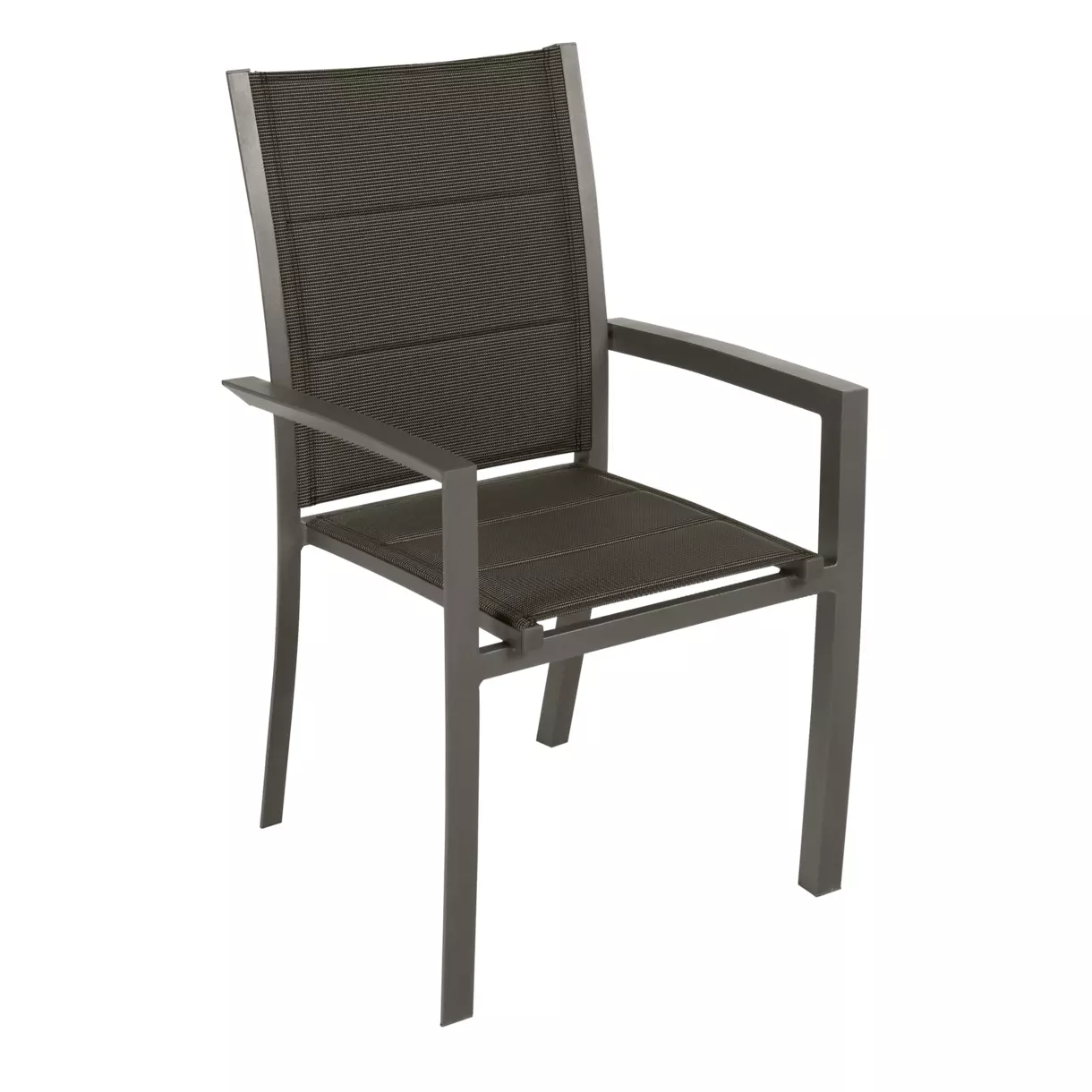 Silla de jardín aluminio apilable con reposabrazos Allure - Topo 1