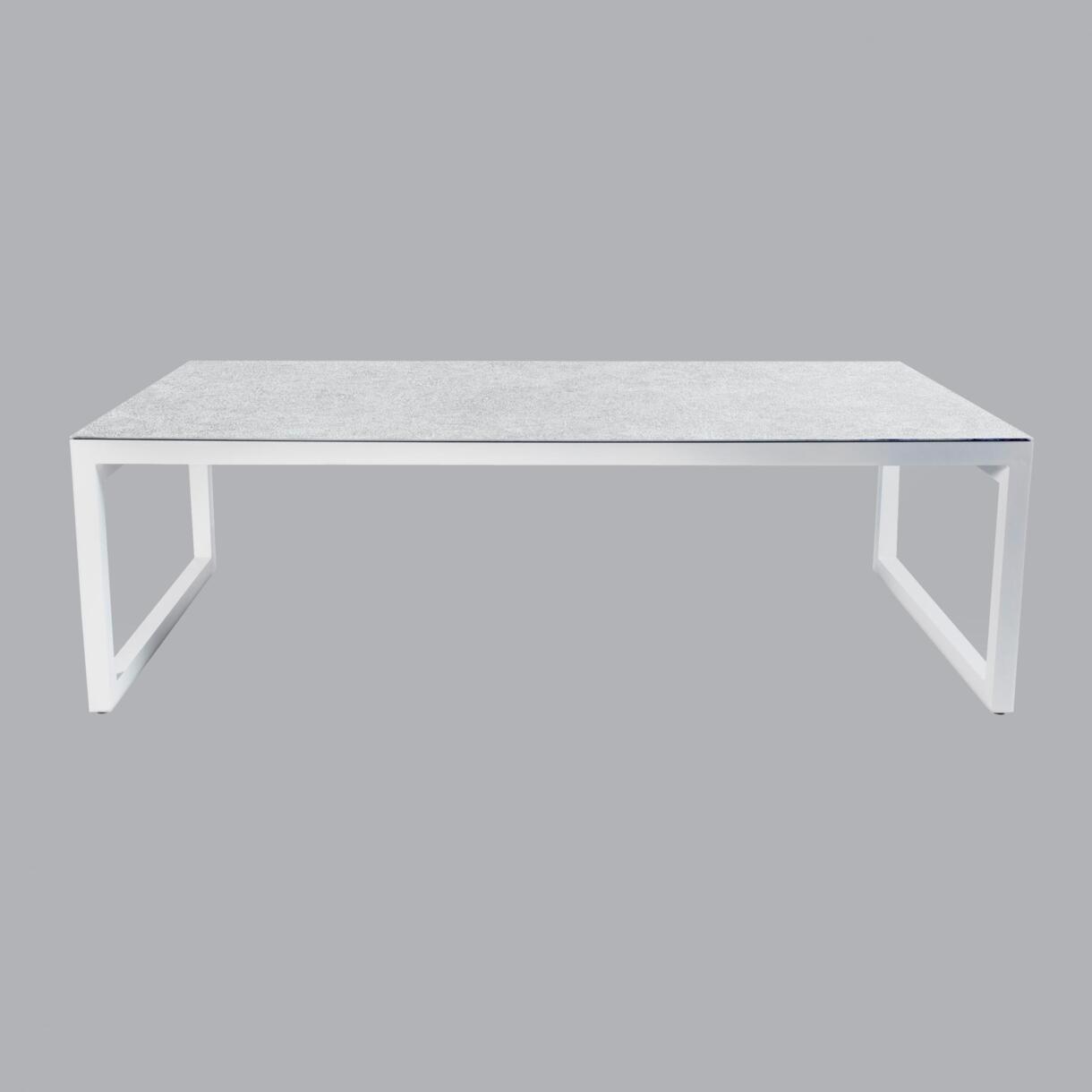 Table de jardin 12 places Aluminium/Céramique Kore (260 x 120 cm) - Blanc/Gris clair 6