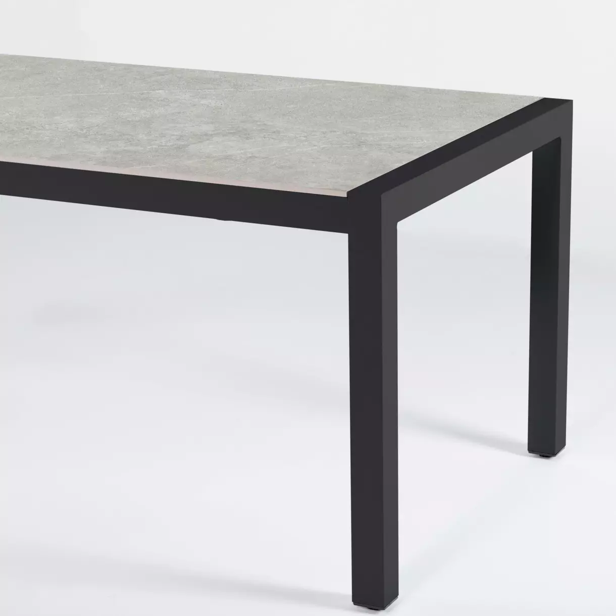 Mesa de jardín 6 personas Aluminio/Cerámica Modena (150 x 75 cm) - Gris antracita/Gris claro 6