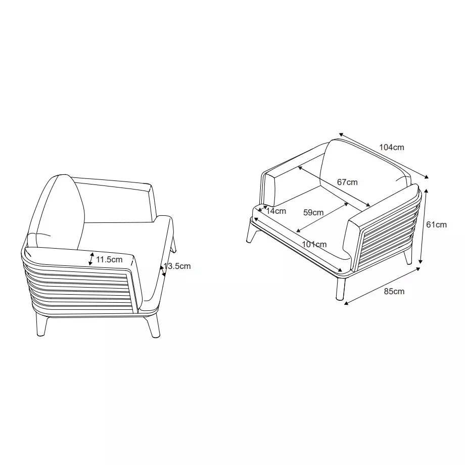 Fauteuil de jardin Monte Carlo - Anthracite 6