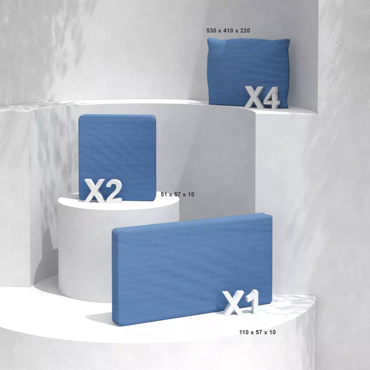 Fundas de cojín de reemplazo para el conjunto de jardín Calvi 4 personas - Azul 1