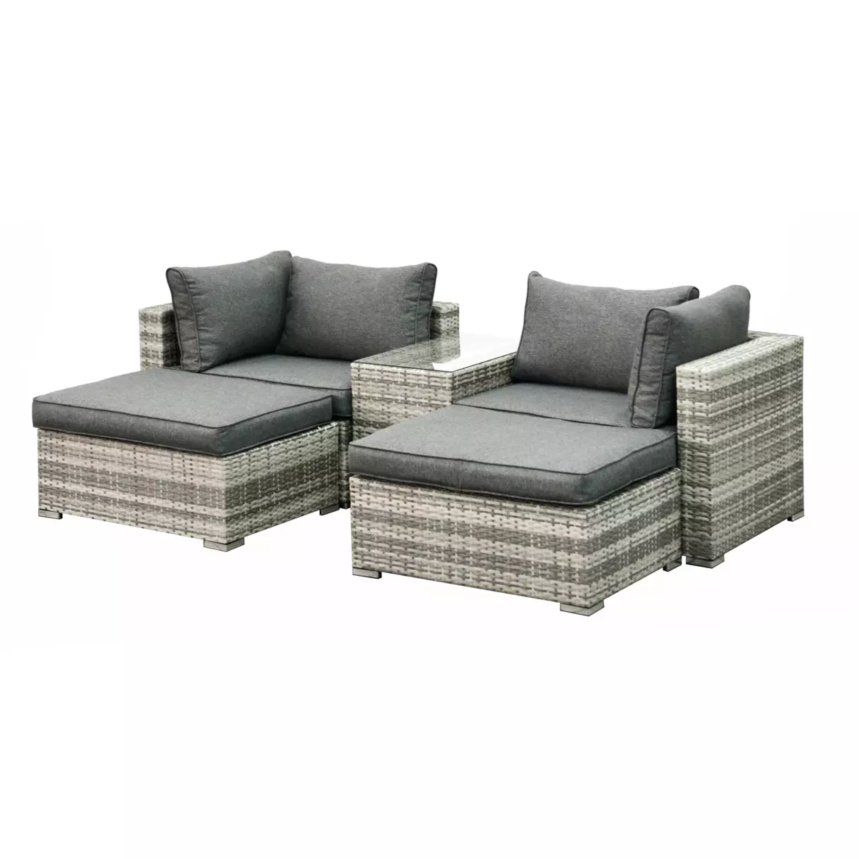 Salon de jardin Mallorca Gris - 4 places 6