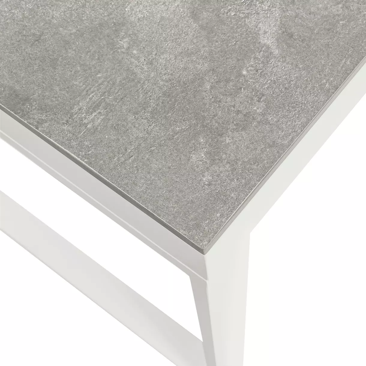 Mesa de jardín Kore 6 plazas de aluminio/cerámica (150 x 75 cm) - Blanco/Gris claro	 6
