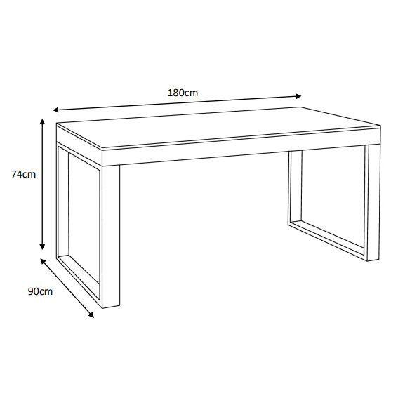 Mesa de jardín 8 plazas Aluminio/Cerámica Kore (180 x 90 cm) - Blanco 6