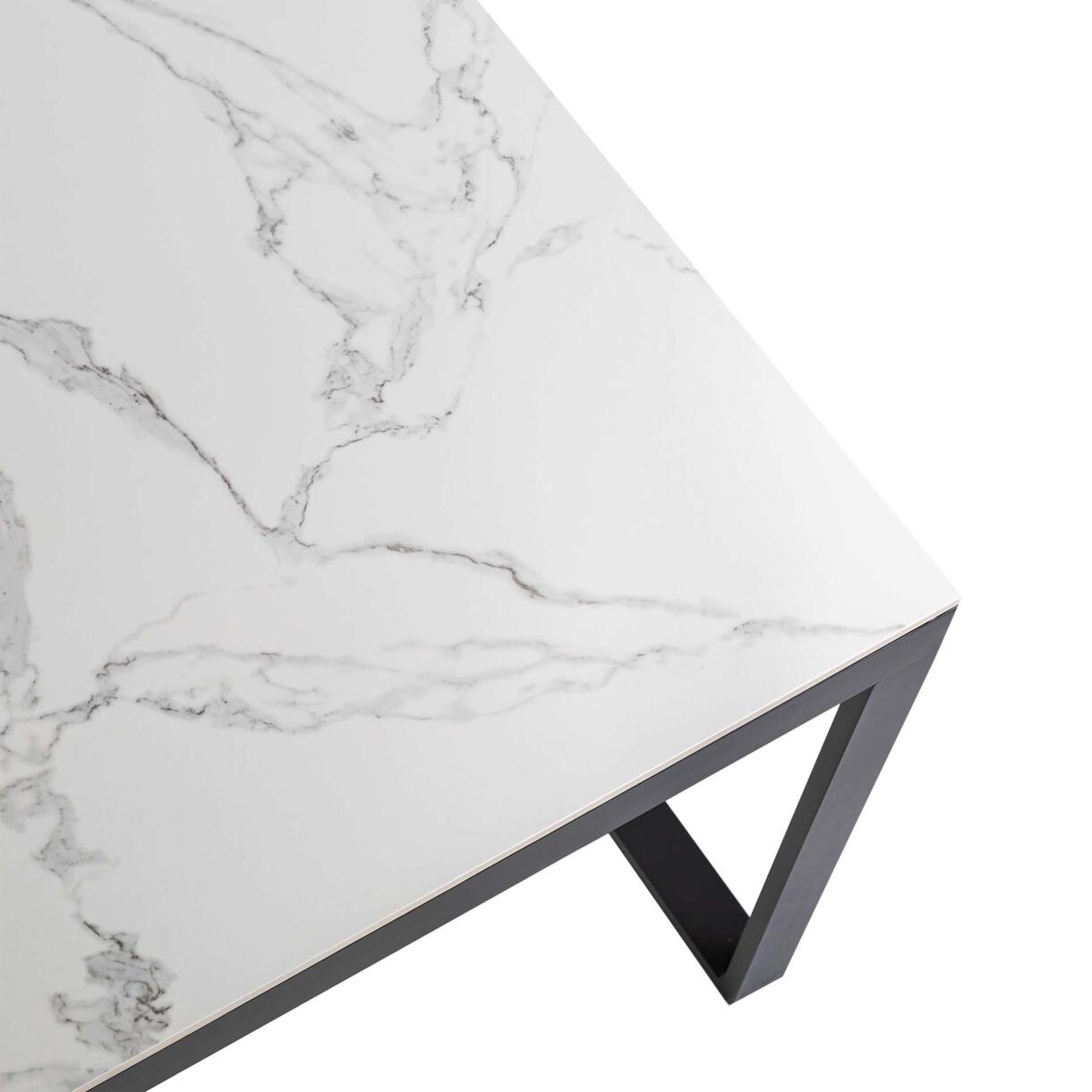 Table de jardin 4 places Aluminium/Céramique Kore (90 x 90 cm) -  Gris anthracite/Blanc 6