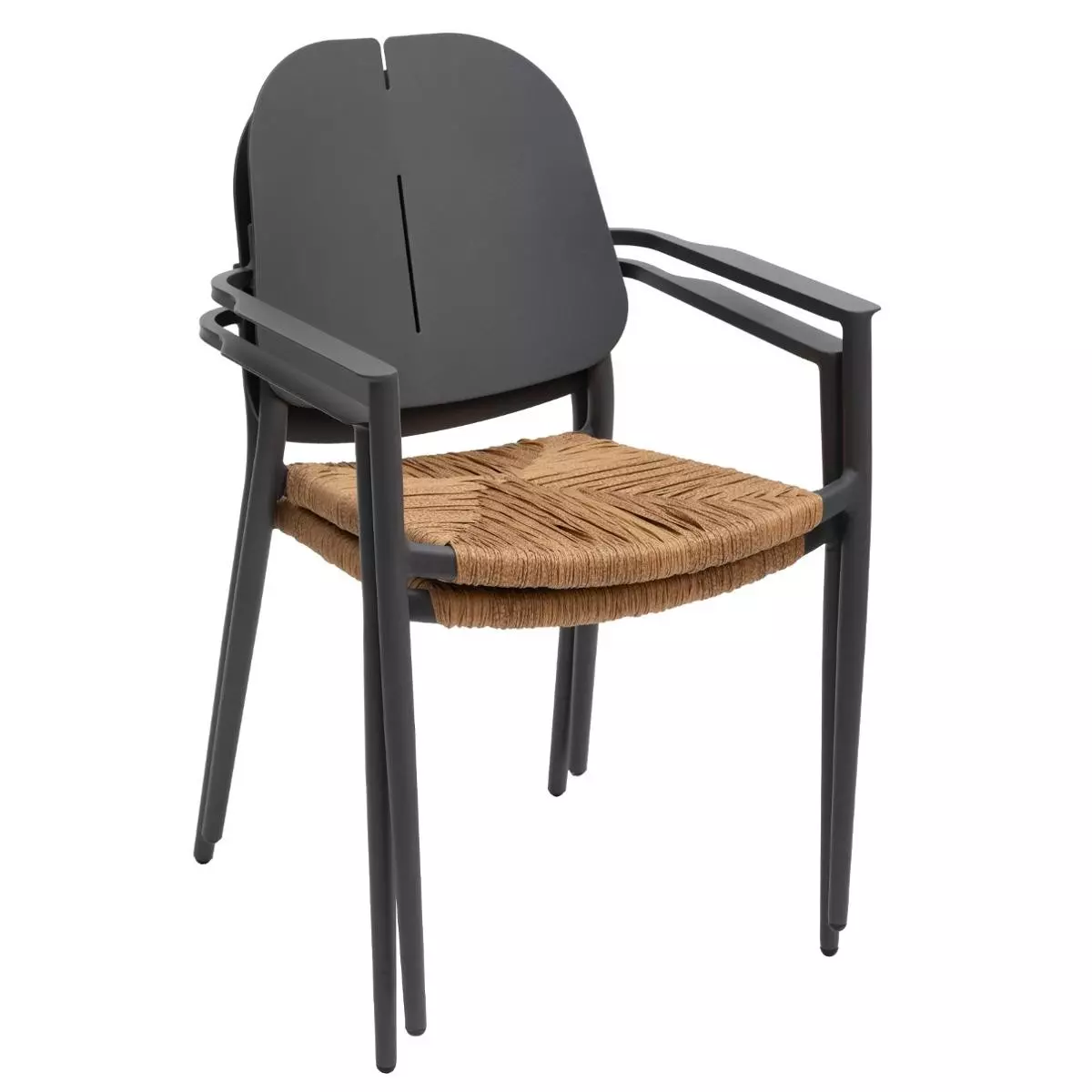 Silla de jardín con reposabrazos Rubby - Gris grafito 6