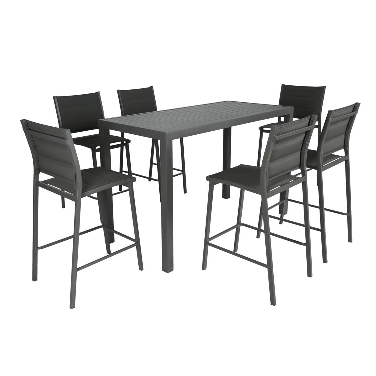 Table Haute 6 places Aluminium Murano - Gris anthracite 7