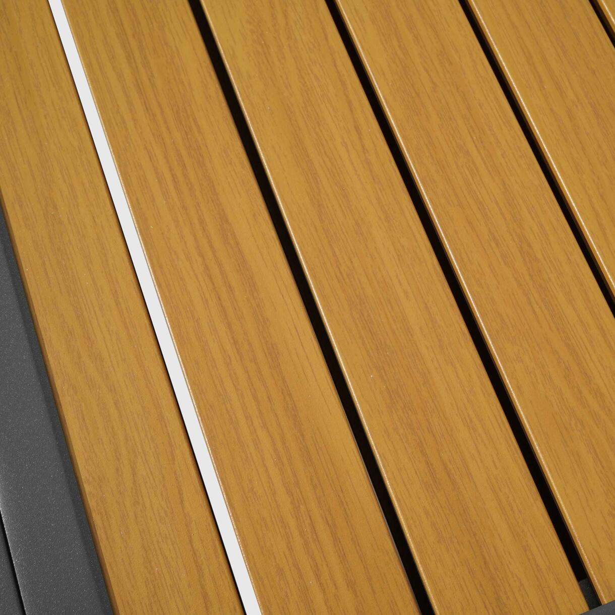 Tavolo da giardino allungabile 12 posti Alluminio effetto legno Murano (320 x 100 cm) - Grigio antracite 6