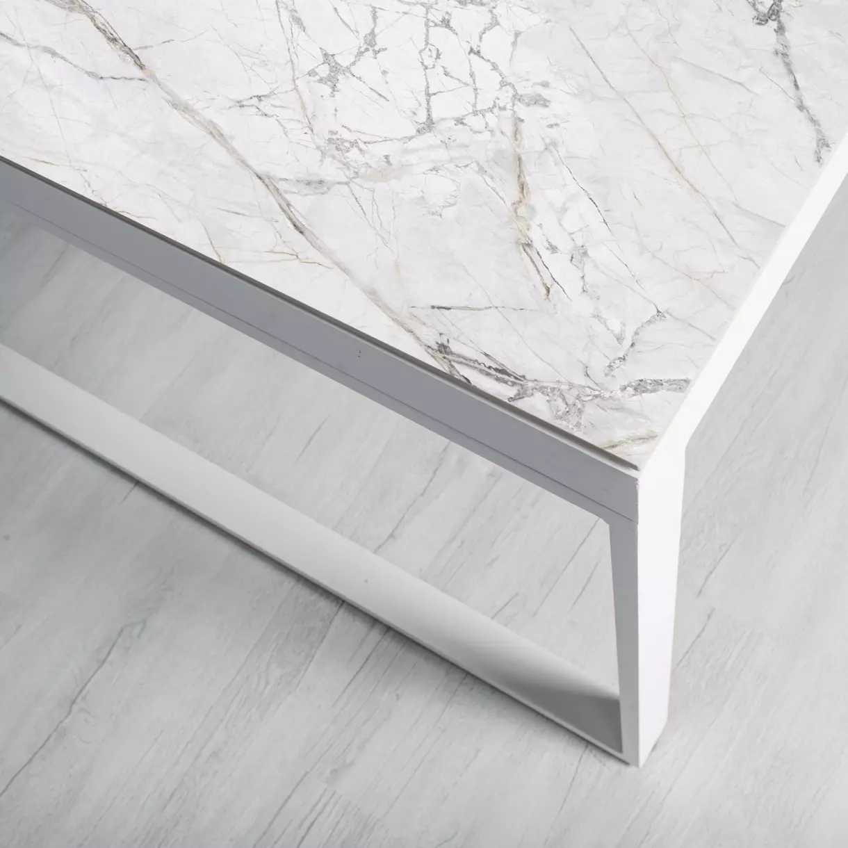 Mesa de jardín 12 personas Aluminio/Cerámica Kore (260 x 120 cm) - Blanco/Blanco  6