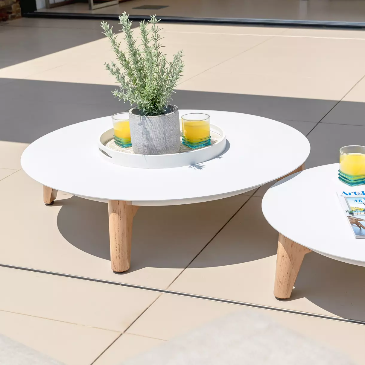 Table basse ronde (D86 cm) Monte Carlo - Blanc 1