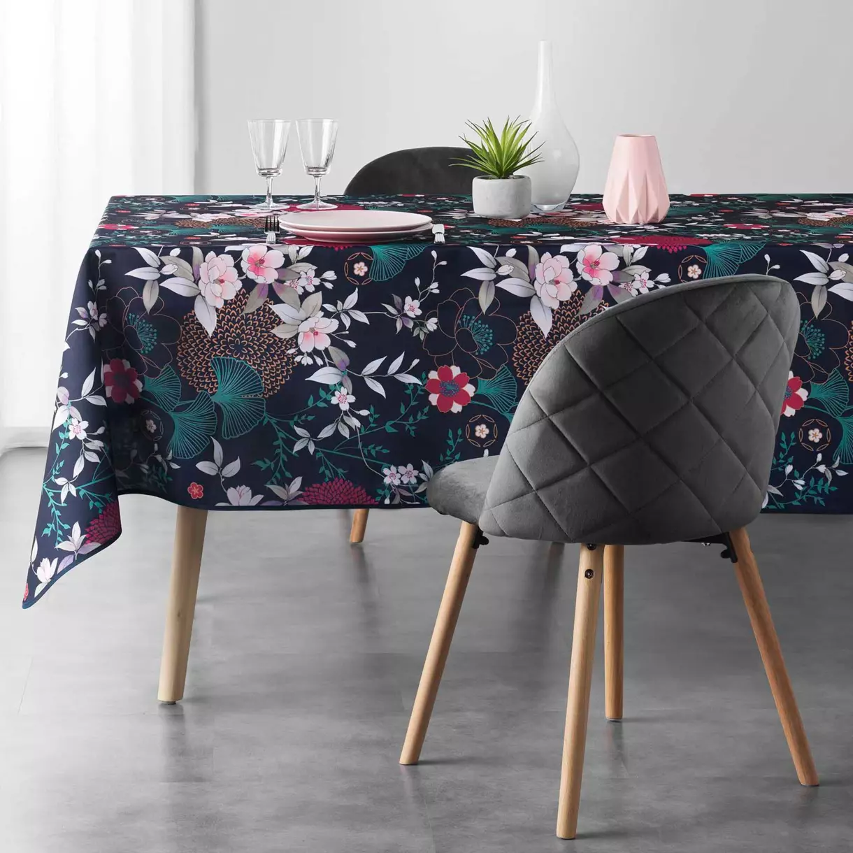 Mantel rectangular antimancha (L240 cm) Yokohama Azul 1
